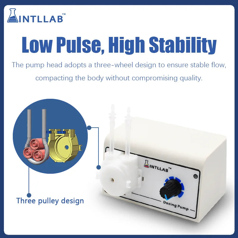 INTLLAB Peristaltic Liquid Pump Dosing Pump for Aquarium Lab Water Analytical